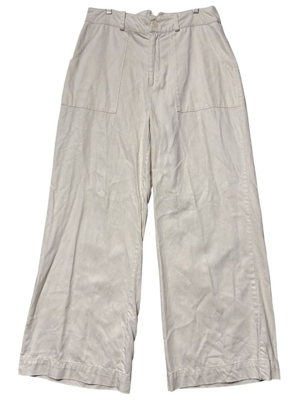 Joie Wide Leg Pants Cotton Lyocell Cream Adjustable Waist - 12